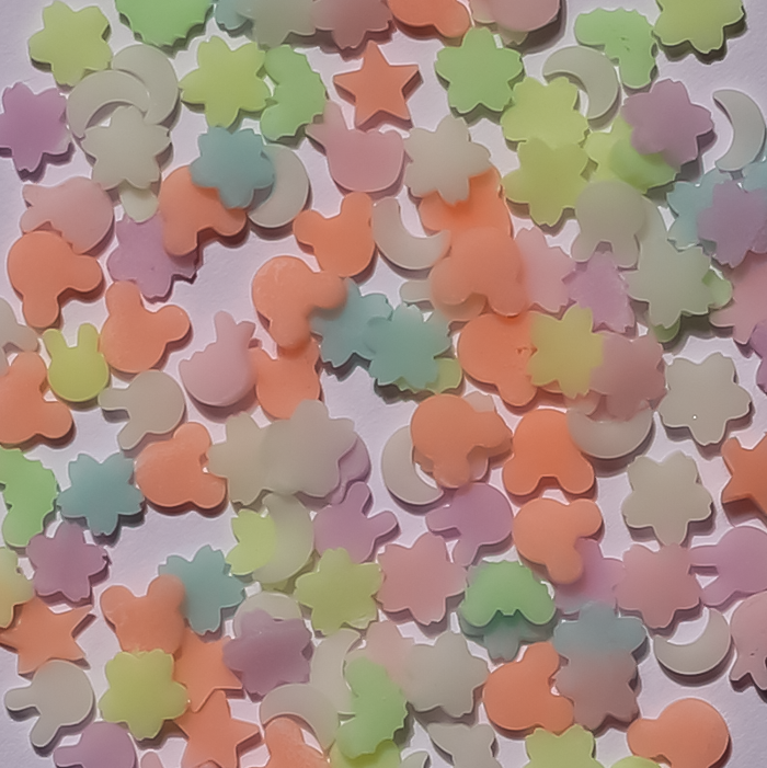 Stikeeze Glow in the Dark Confetti | Mixed Colours | 3 gms | For Crafts, Slime & Resin Art