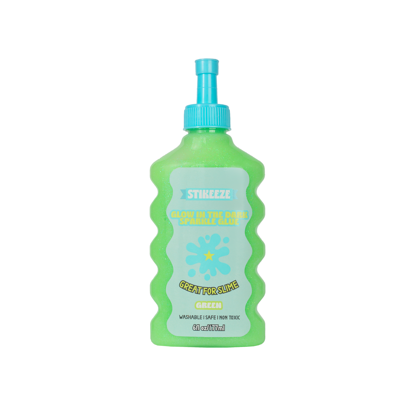 Stikeeze Glow in the Dark Sparkly Glue | Neon Green | 177ML